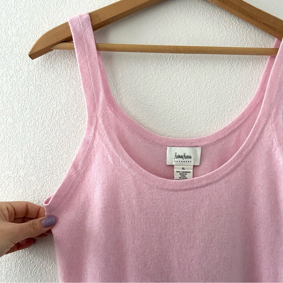 Neiman Marcus Pink 100% Cashmere Tank Top Luxury Layering Essential Size XL - Picture 3 of 4